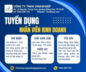 Vinasharp tuyển dụng nhân viên kinh doanh