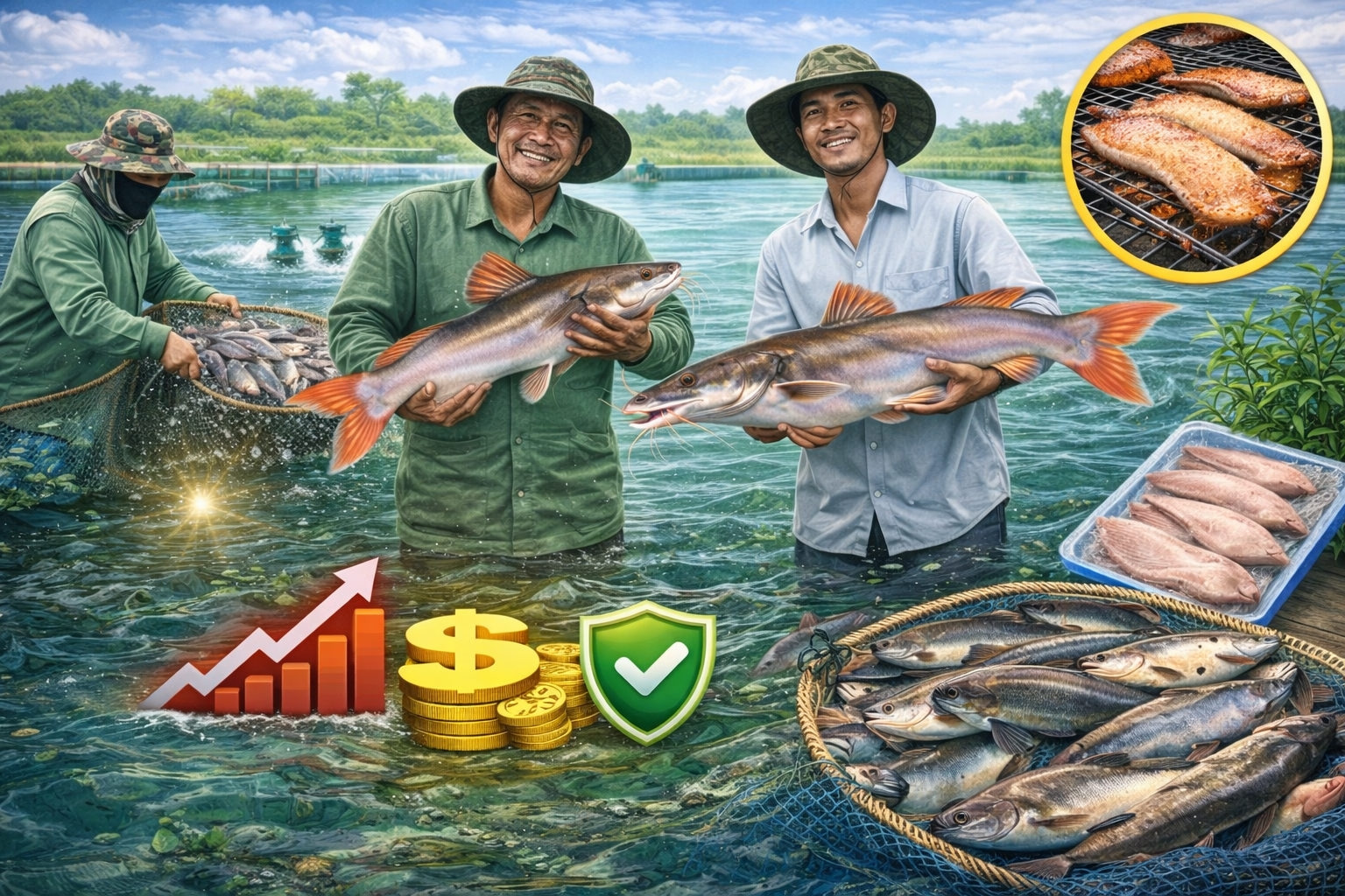 THU HOẠCH, HIỆU QUẢ KINH TẾ VÀ KINH NGHIỆM THỰC TẾ NUÔI CÁ LĂNG NHA
