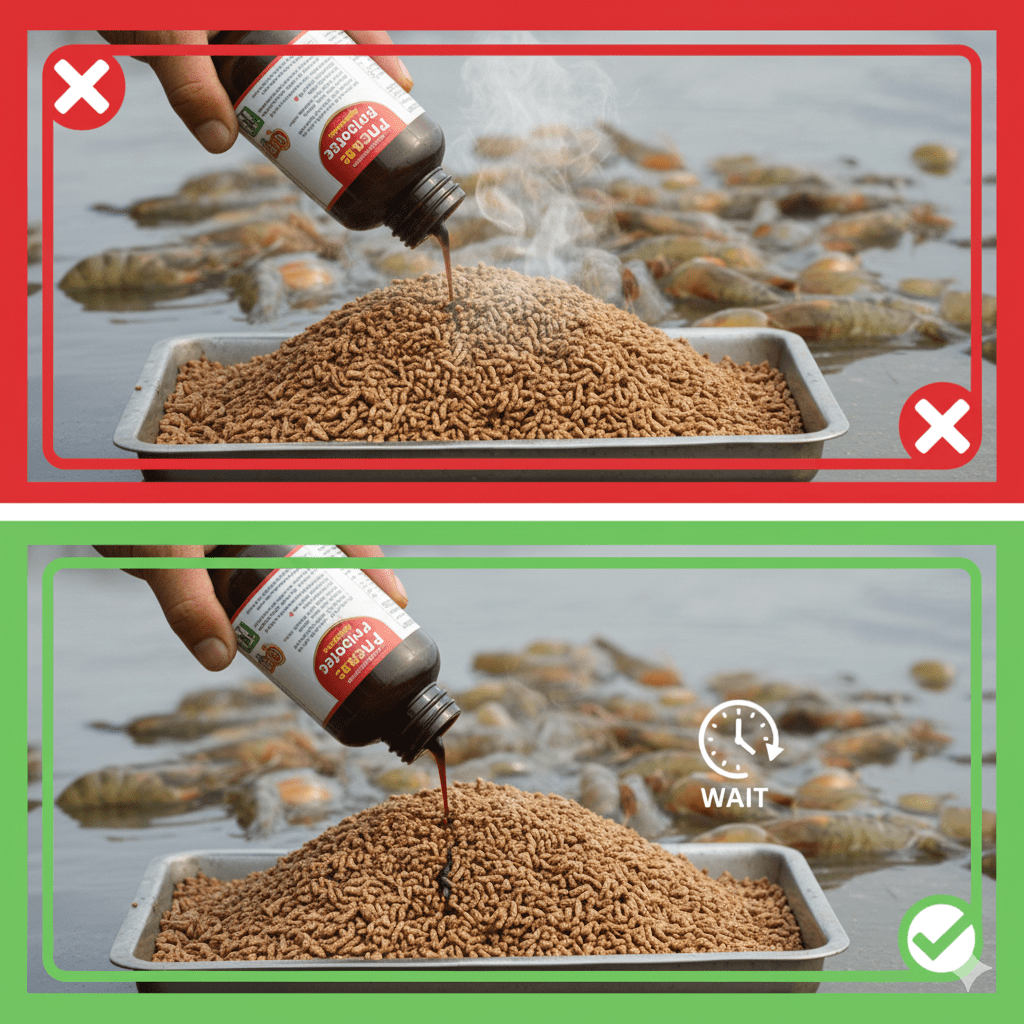 Trộn vi sinh vào thức ăn còn nóng