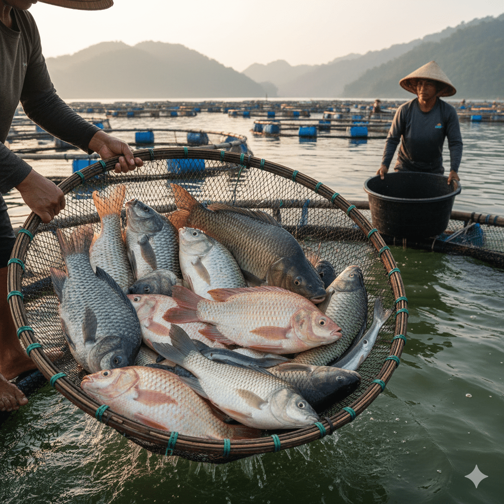 Chọn giống và kỹ thuật thả nuôi cá lồng bè.