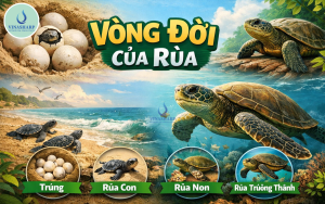 Vòng đời của rùa gồm 4 giai đoạn trong tự nhiên