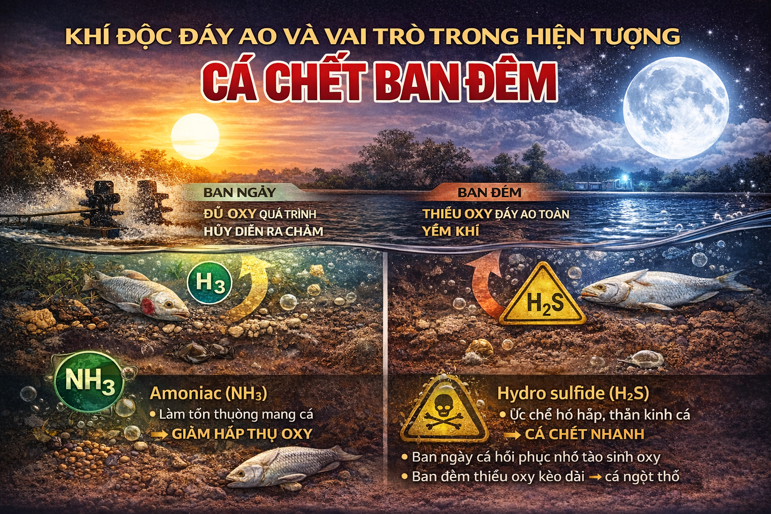 KHÍ ĐỘC ĐÁY AO VÀ VAI TRÒ TRONG HIỆN TƯỢNG CÁ CHẾT BAN ĐÊM