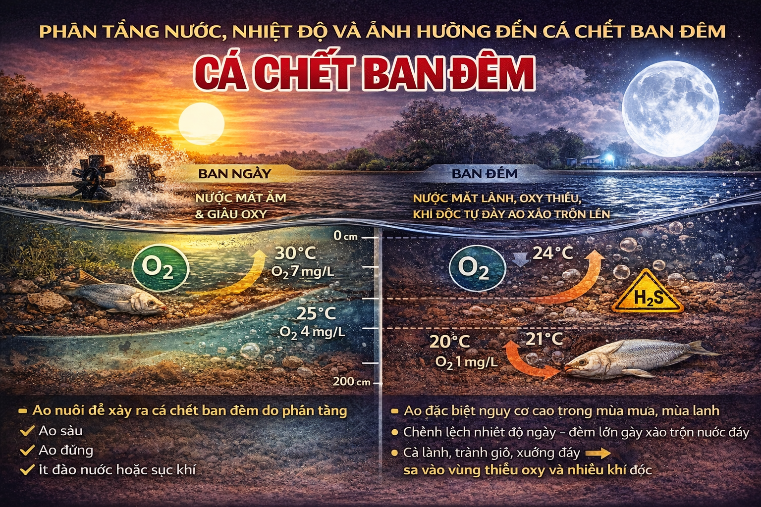PHÂN TẦNG NƯỚC, NHIỆT ĐỘ VÀ ẢNH HƯỞNG ĐẾN CÁ CHẾT BAN ĐÊM