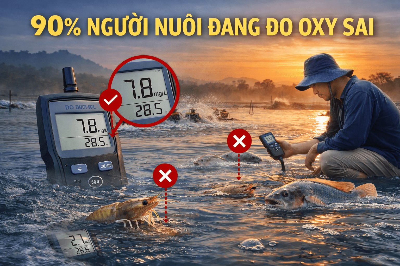 Vì sao nói 90% người nuôi đang đo oxy sai