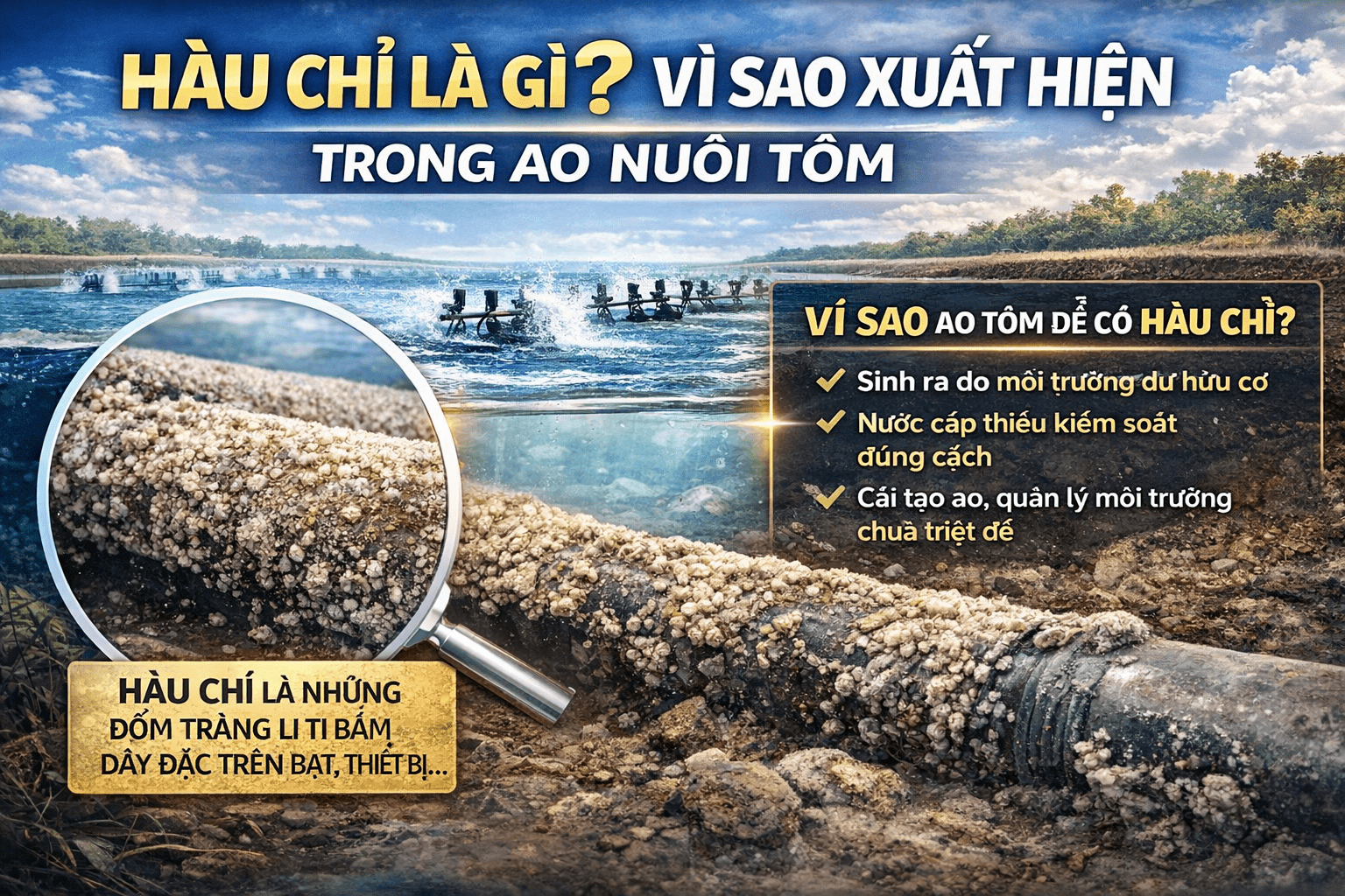 Hàu chỉ là gì? Vì sao xuất hiện trong ao nuôi tôm