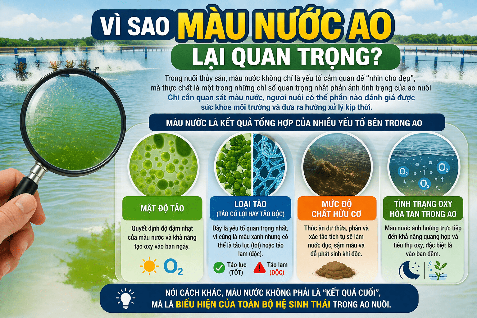 Vì sao màu nước ao lại quan trọng?