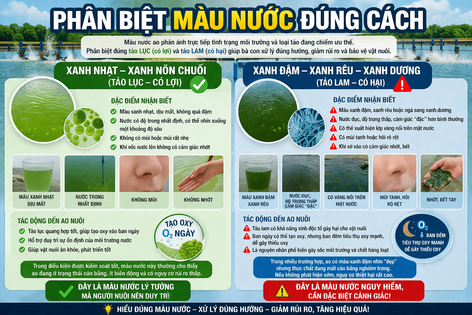 Phân biệt màu nước đúng cách