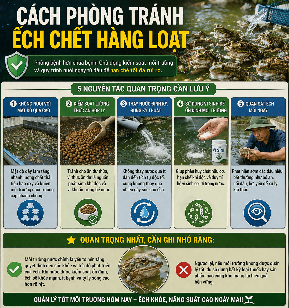 Cách phòng tránh ếch chết hàng loạt