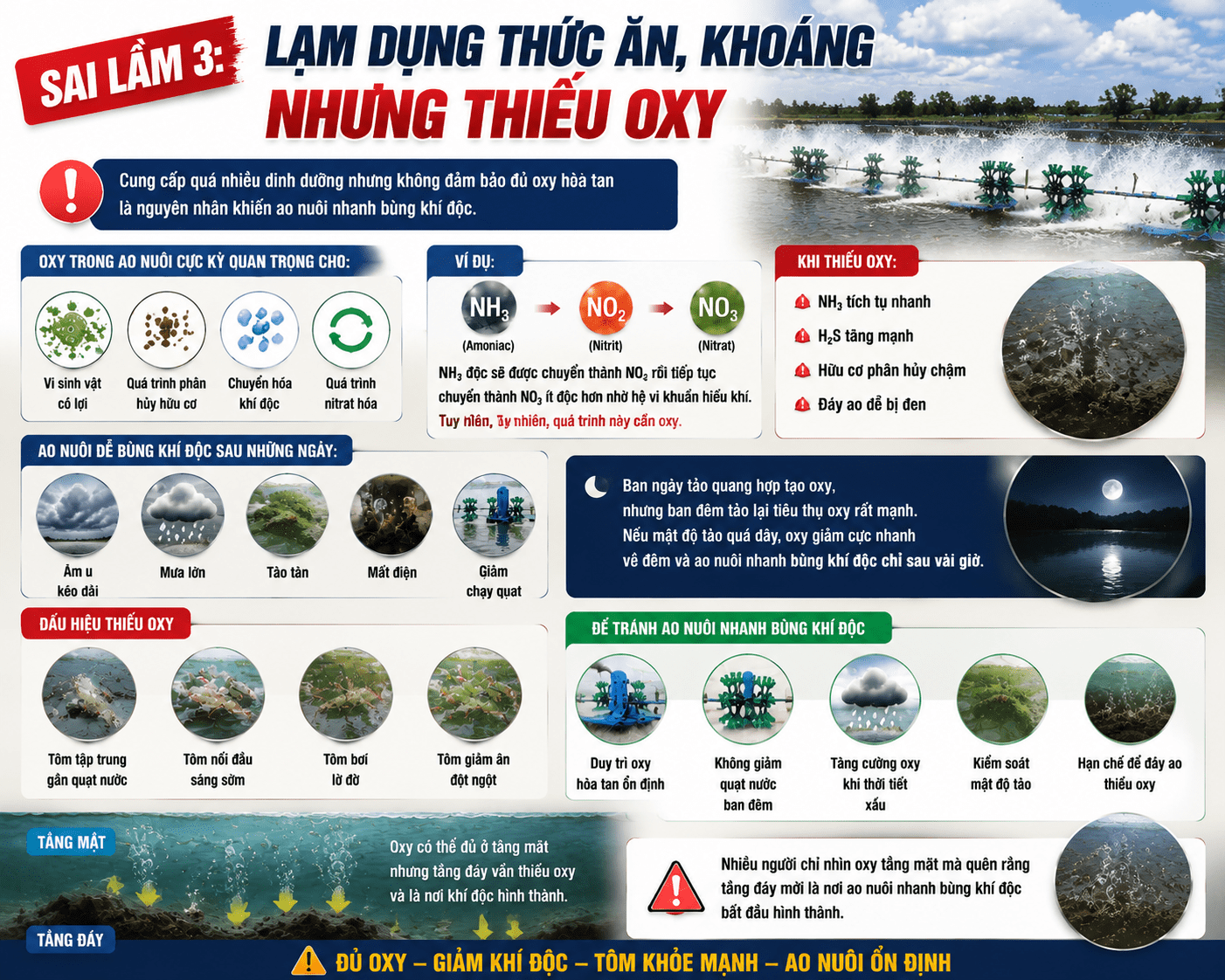 # Sai lầm 3: Lạm dụng thức ăn và khoáng nhưng thiếu oxy