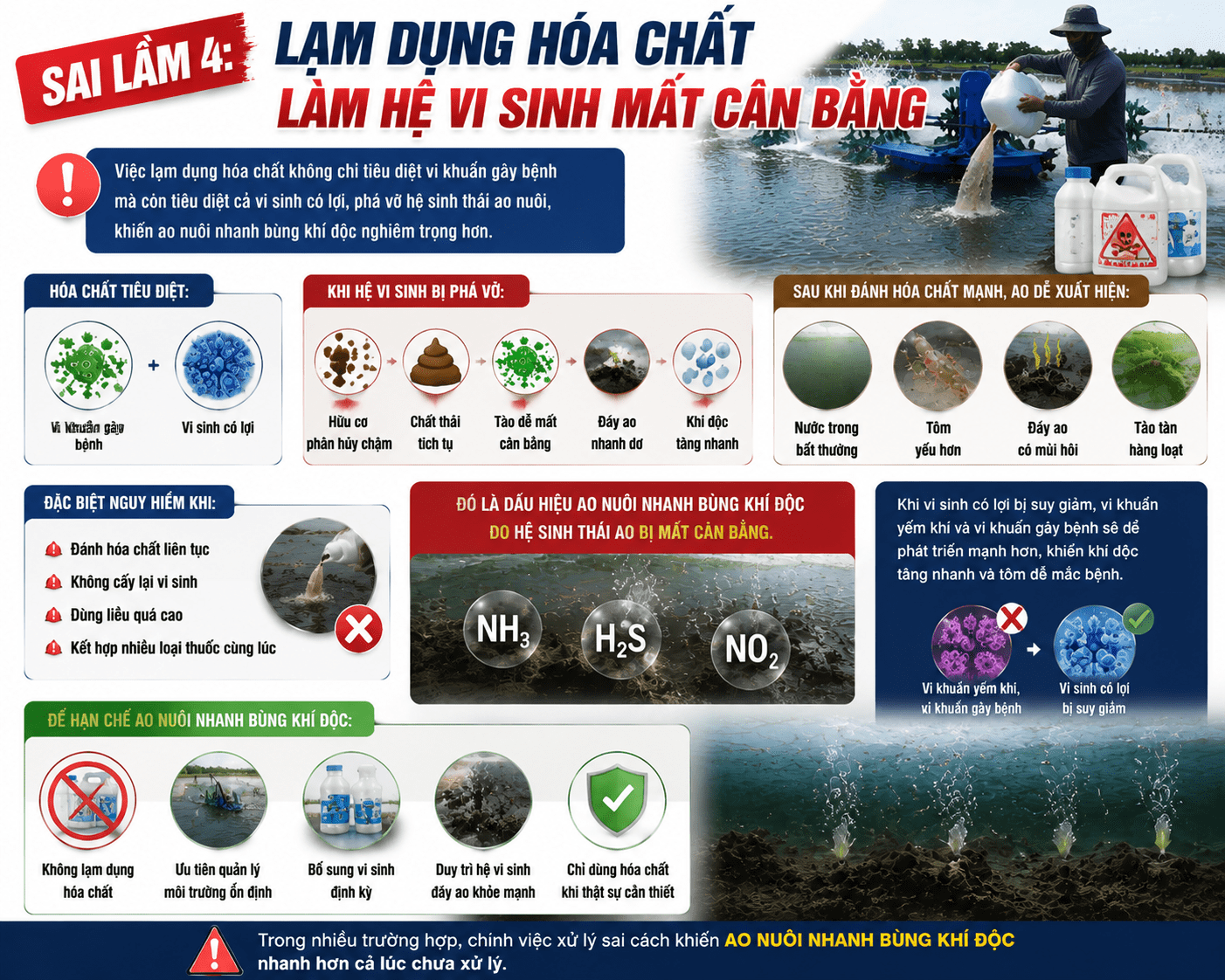 # Sai lầm 4: Lạm dụng hóa chất làm hệ vi sinh mất cân bằng