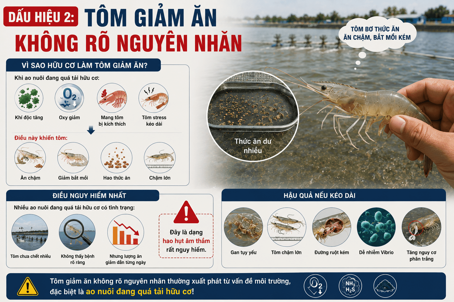 Dấu Hiệu 2: Tôm Giảm Ăn Không Rõ Nguyên Nhân
