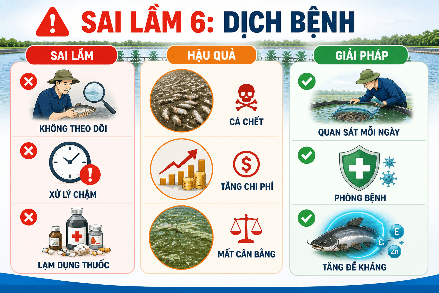 Sai lầm 6: Không kiểm soát dịch bệnh