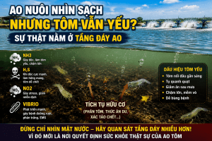 AO NUÔI NHÌN SẠCH NHƯNG TÔM VẪN YẾU? SỰ THẬT NẰM Ở TẦNG ĐÁY AO
