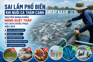 10 SAI LẦM PHỔ BIẾN KHI NUÔI CÁ THÂM CANH – NGUYÊN NHÂN KHIẾN NĂNG SUẤT THẤP VÀ CÁCH KHẮC PHỤC HIỆU QUẢ