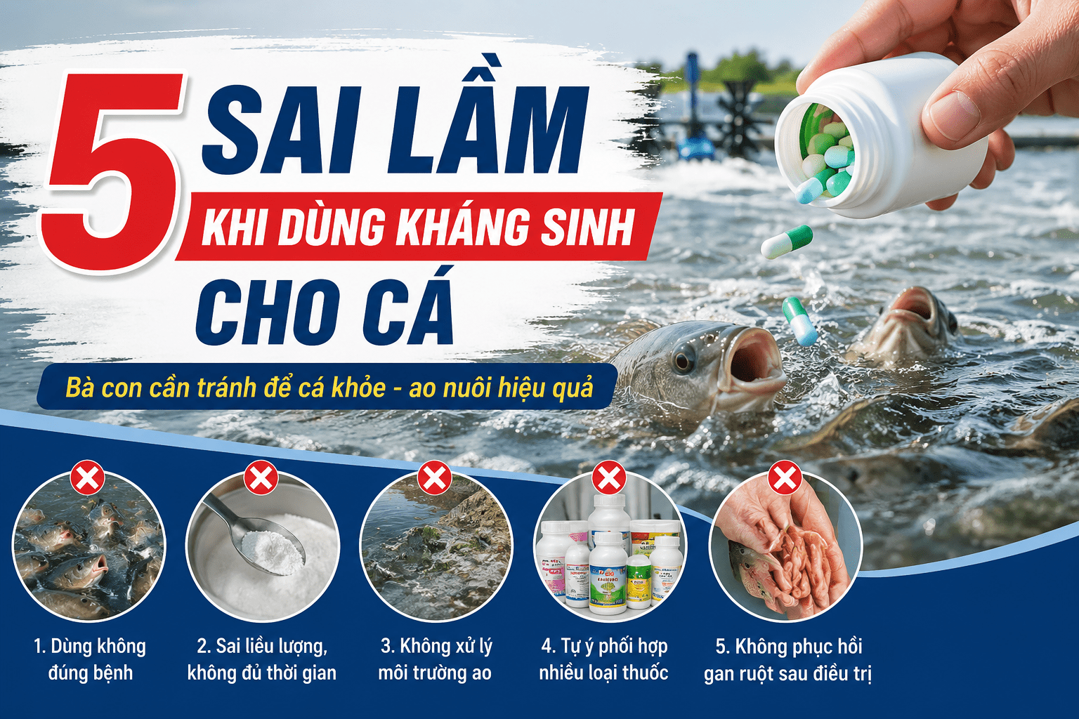 5 SAI LẦM KHI DÙNG KHÁNG SINH CHO CÁ BÀ CON CẦN TRÁNH