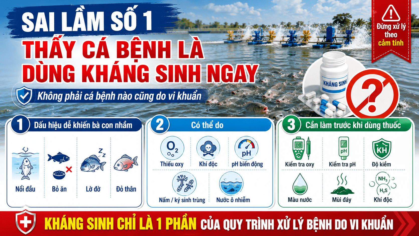 Sai lầm khi dùng kháng sinh số 1: Cứ thấy cá bệnh là dùng kháng sinh