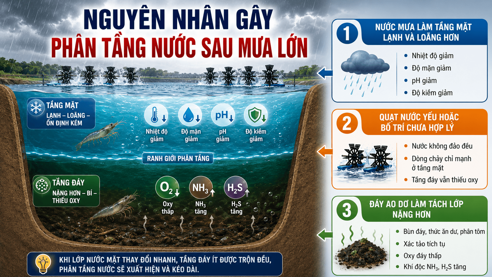 Nguyên nhân gây phân tầng nước sau mưa lớn