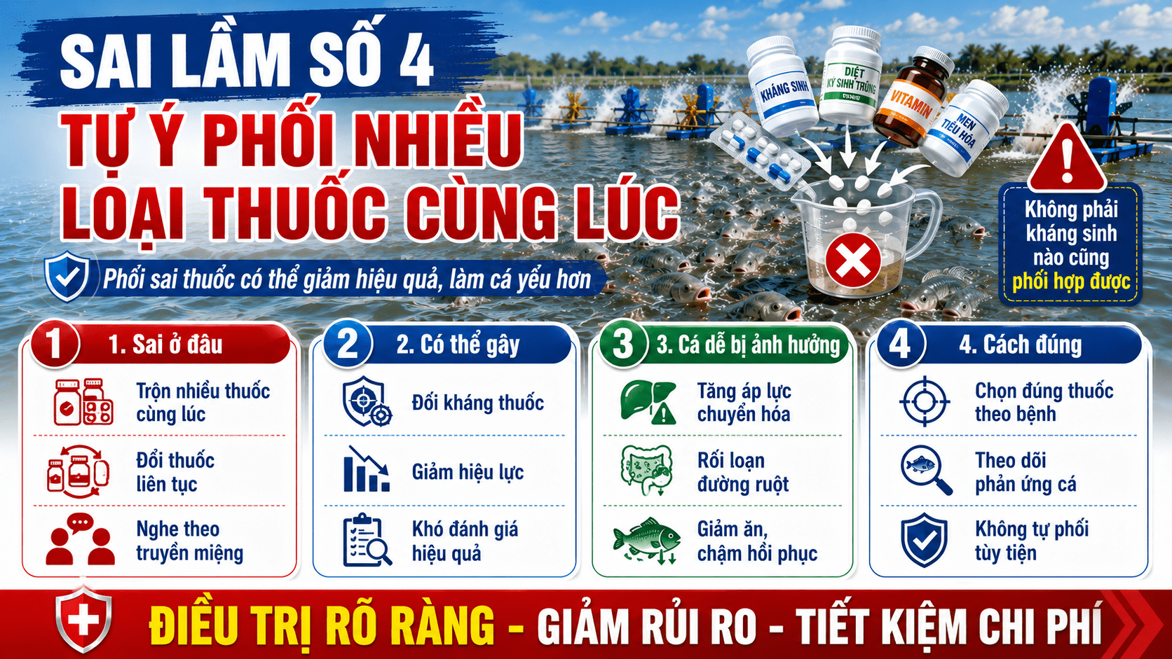 Sai lầm khi dùng kháng sinh số 4: Tự ý phối nhiều loại thuốc cùng lúc