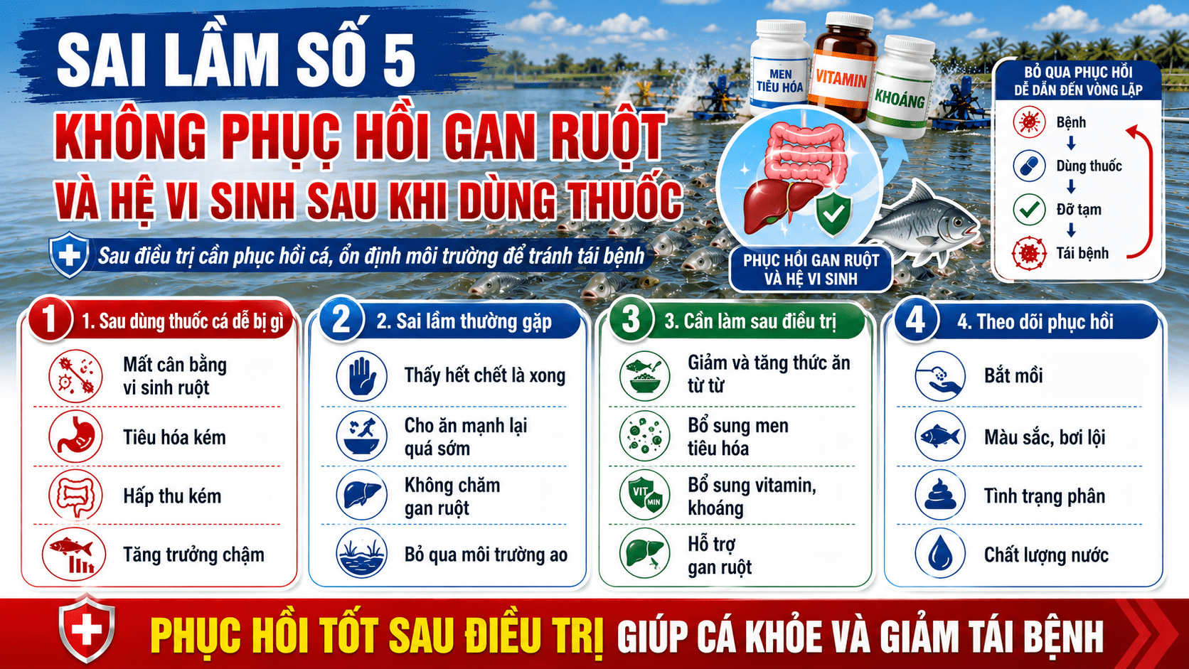 Sai lầm khi dùng kháng sinh số 5: Không phục hồi gan ruột và hệ vi sinh sau khi dùng thuốc