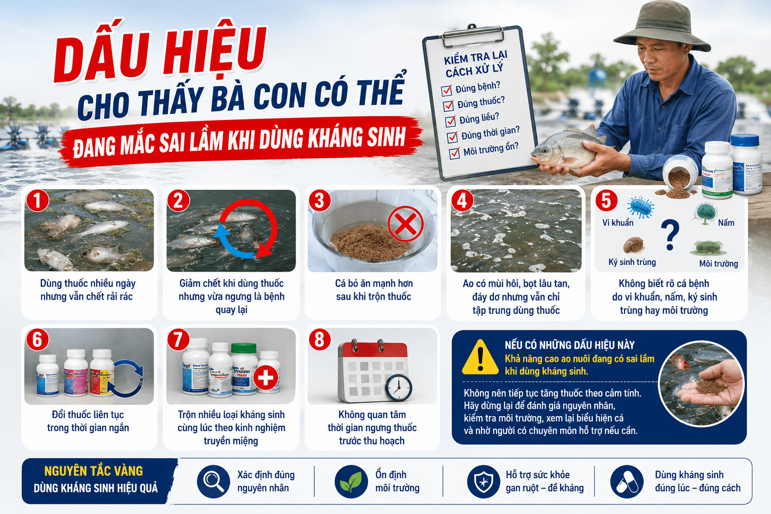 Dấu hiệu cho thấy bà con có thể đang mắc sai lầm khi dùng kháng sinh