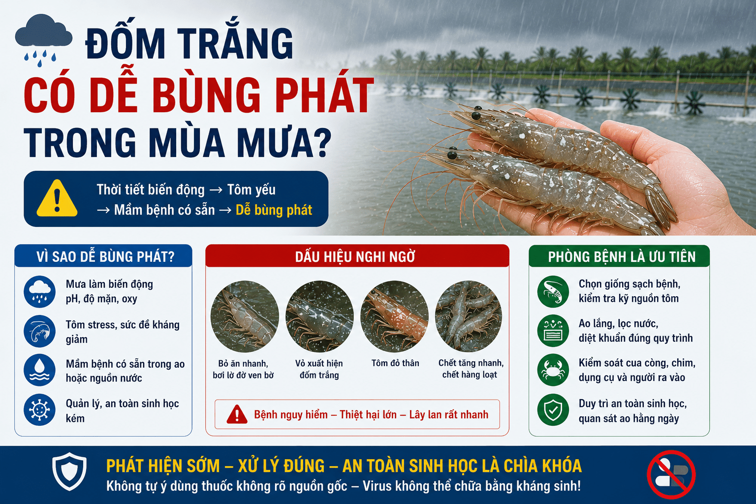 Đốm trắng có dễ bùng phát trong mùa mưa không?