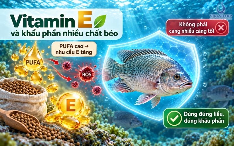 Khẩu phần nhiều chất béo làm nhu cầu vitamin E thay đổi thế nào?