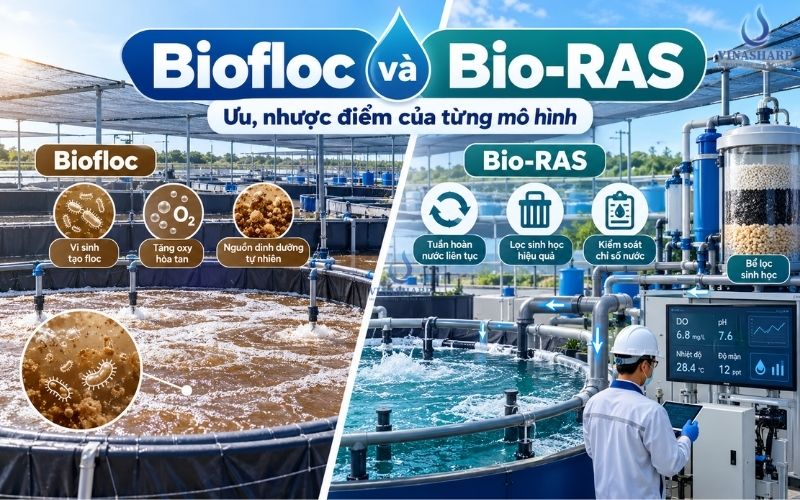 BIOFLOC VÀ BIO-RAS TRONG NUÔI TÔM: ƯU, NHƯỢC ĐIỂM