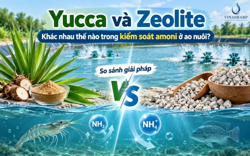 YUCCA VÀ ZEOLITE: KHÁC BIỆT KHI KIỂM SOÁT AMONI AO NUÔI