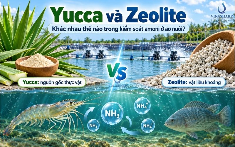 Yucca và Zeolite khác nhau thế nào trong kiểm soát amoni ở ao nuôi?