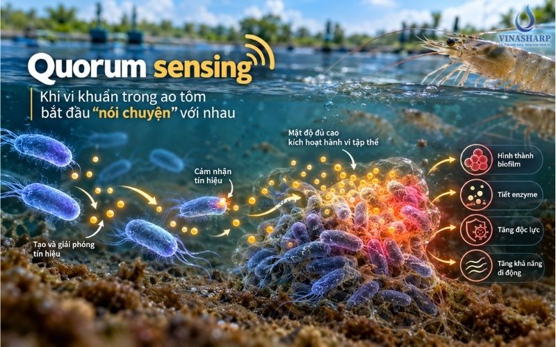 Vì sao quorum sensing đáng chú ý trong nuôi tôm?